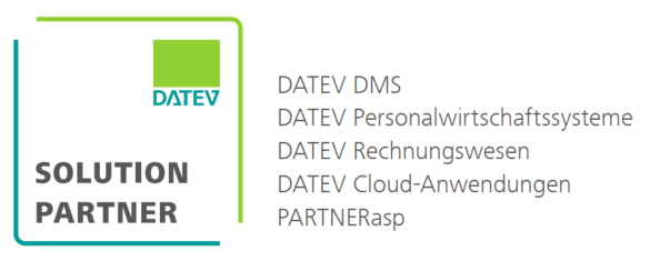 DATEV Solution Partner Logo mit Qualifikationen